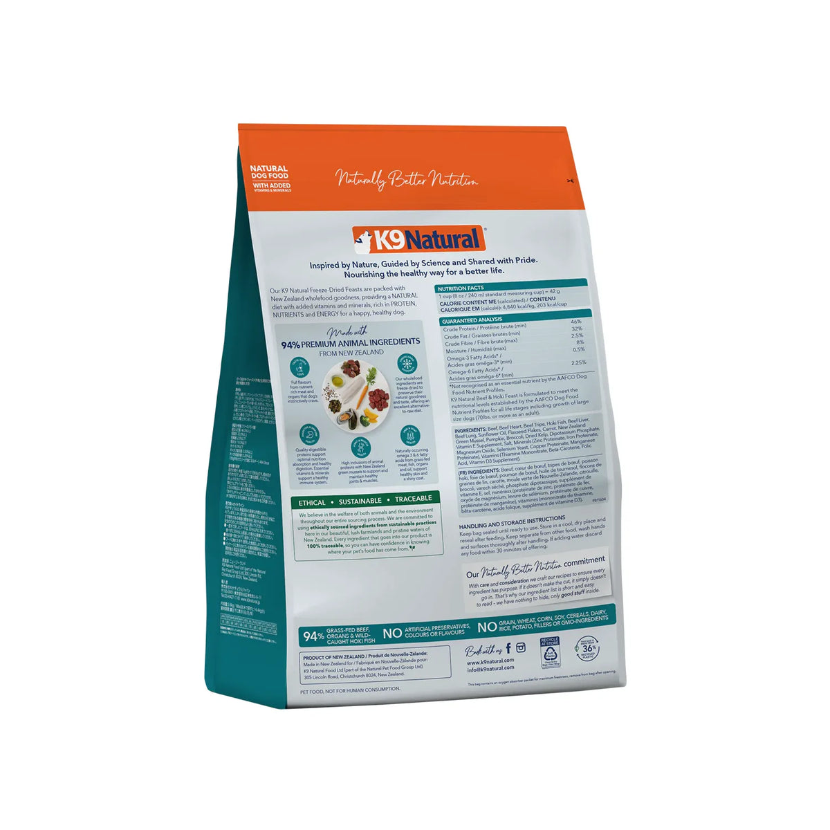 K9 Natural Freeze Dried Dog Food - Hoki & Beef Feast