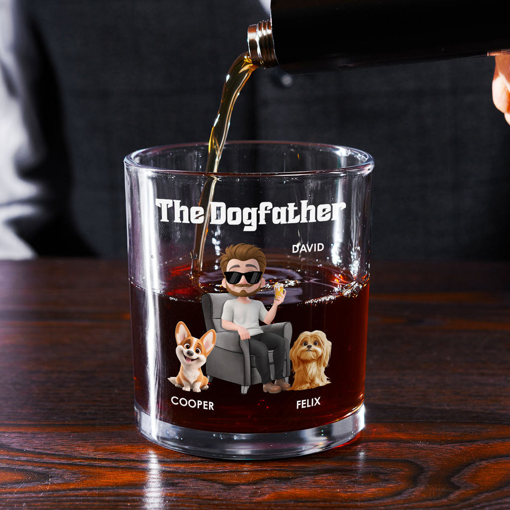 The Dogfather Version 2 - Personalized Whiskey Glass