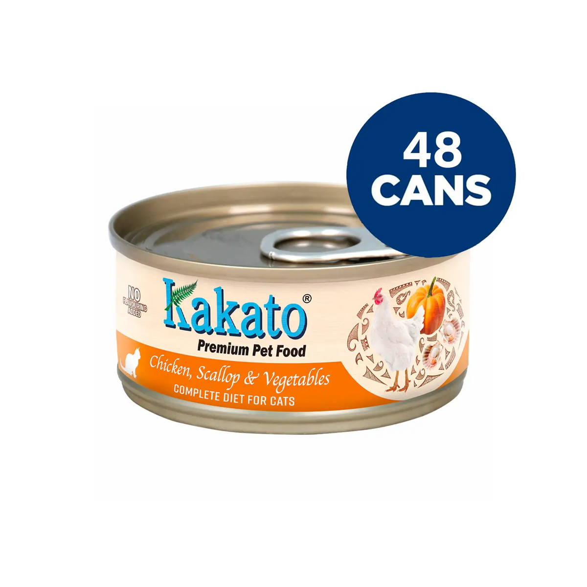 Kakato - Complete Diet Tinned Food for Cats - Chicken, Scallop & Vegetables 70g