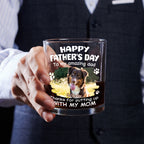 Putting Up With Funny Dad Ver Cartoon Photo - Personalized Whiskey Glass