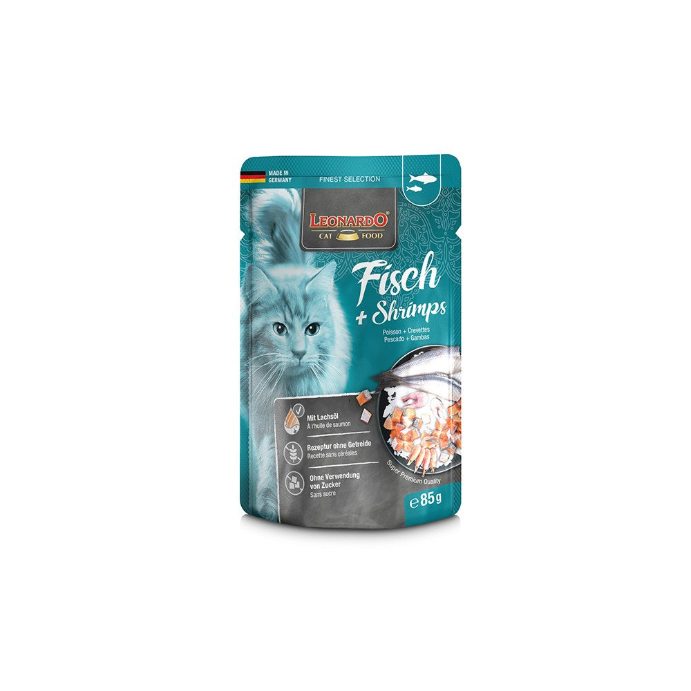 LEONARDO Finest  Selection Fish + Shrimps Wet Cat Food