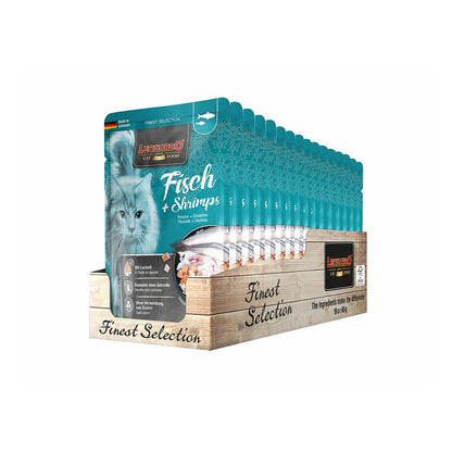 LEONARDO Finest  Selection Fish + Shrimps Wet Cat Food