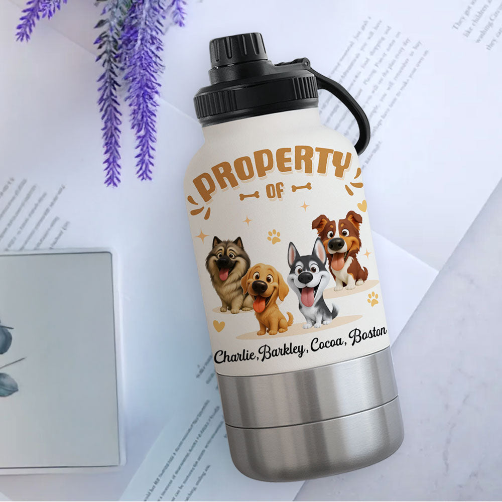 Property Of - Personalized 30oz Water Bottle With Pet Bowl