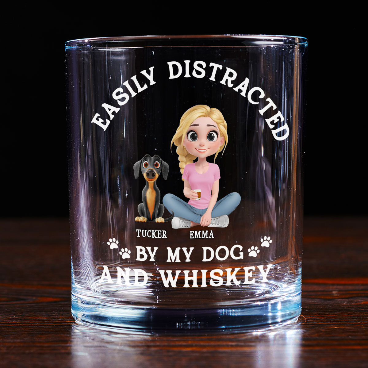 Very Distracted By - Personalized Whiskey Glass