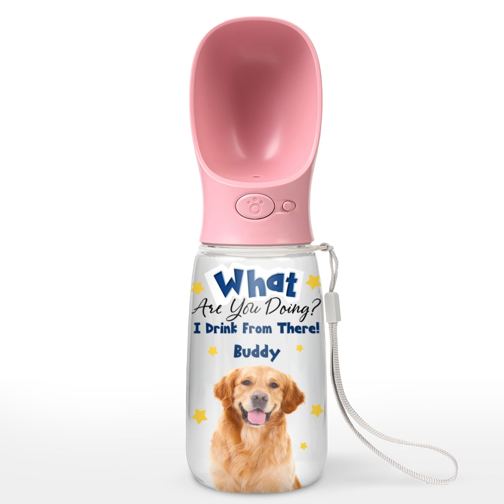We Drink From There Photo - Personalized Pet Water Bottle With Drinking Feeder