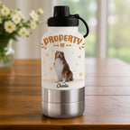 Property Of Photo - Personalized 30oz Water Bottle With Pet Bowl