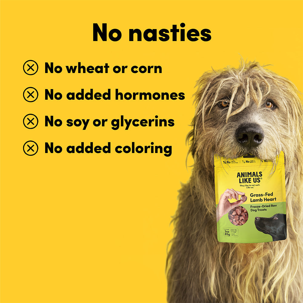 ANIMALS LIKE US Grass Fed Lamb Heart Freeze Dried Raw Dog Treats 85g
