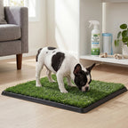 Dog Potty Tray with Grass Mat Washable Puppy Portable Training Toilet