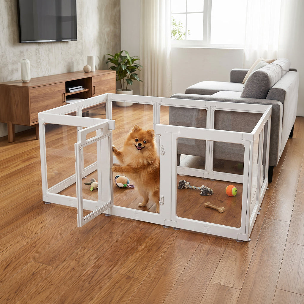 Dog Playpen 60cm Height Acrylic Clear Foldable DIY Dog Pen Indoor Use