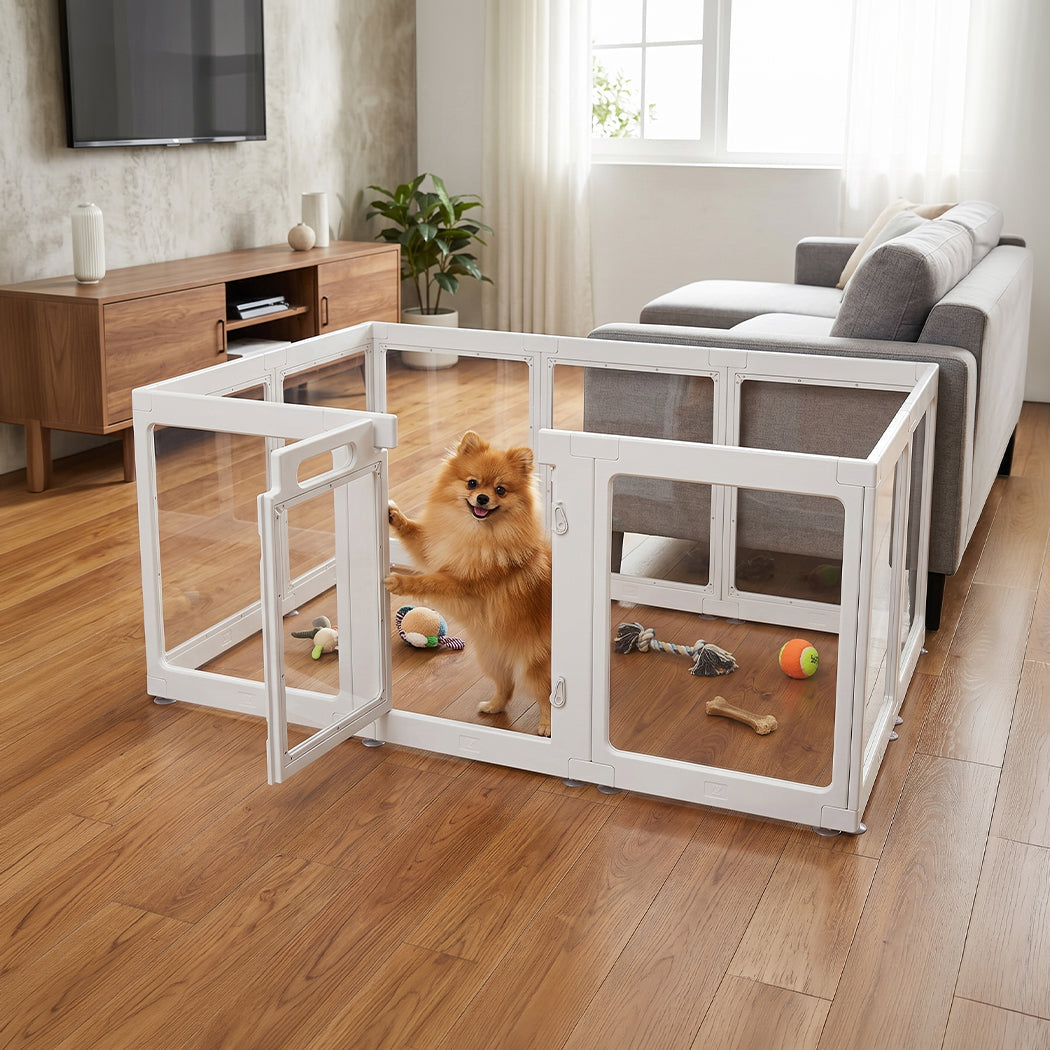 Dog Playpen 60cm Height Acrylic Clear Foldable DIY Dog Pen Indoor Use