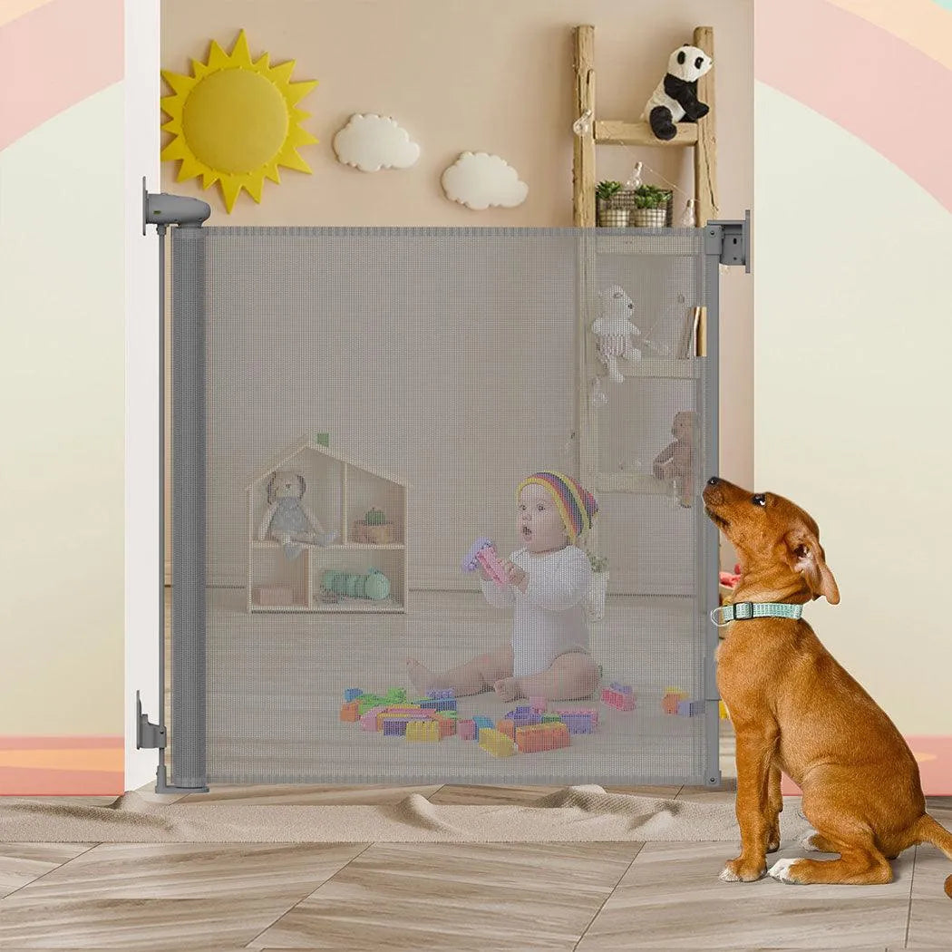 Pet Adjustable Retractable Mesh Pet Gate