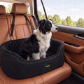 Pawz Dog Car Seat  Pet Car Seat  Elevated 10cm  Plush Oxford Black