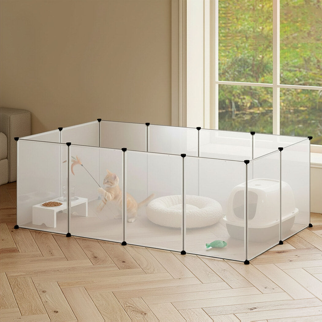 Pet Playpen12 Panels Portable Plastic Small Animal Rabbit Guinea Pig Pen