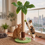 Cat Scratching Post 77cm Palm Tree Cat Scratcher Balls Sisal Green