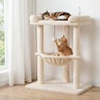 Cat Tree Tower with Hammock Play Ball 6cm Sisal Post Large Perch Beige