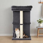 Cat Tree Cat Tower Top Perch Sisal Post E1 Particle Board Dark Grey