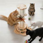 Pawz Cat Scratcher Wooden Scratching Post Natural Sisal Kitten Toy Platform 45cm