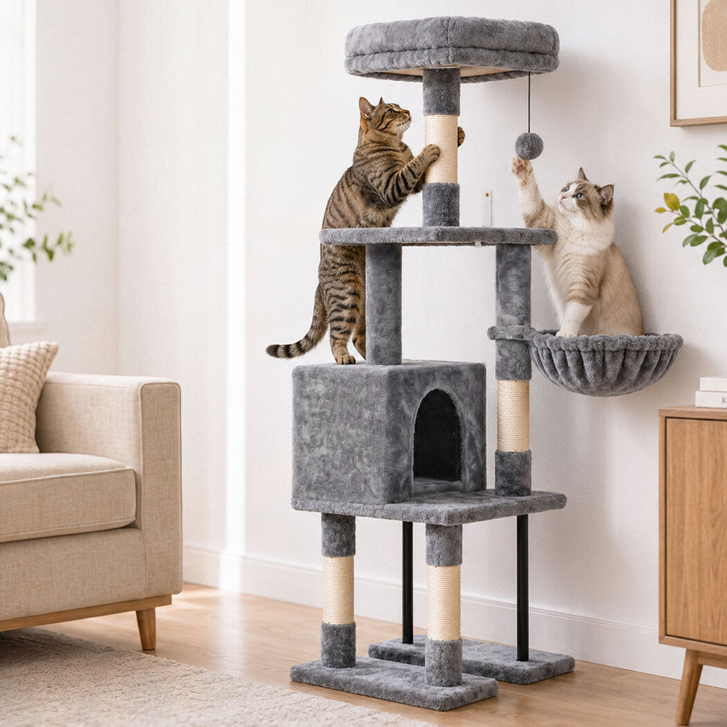 Cat Tree Cat Tower Multi-Level Cat Bed Cat Scratching Post 125cm