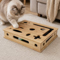 Cat Nail File Scratcher Large Solid Wood with Toy Balls for Indoor Cats