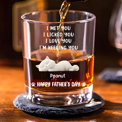 We Licked And Love You Ver Cat - Personalized Whiskey Glass