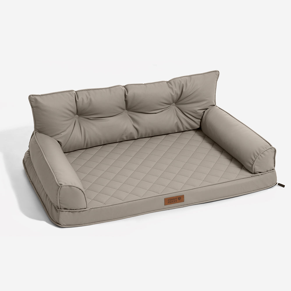 Luxe Faux Leather Foldable Orthopedic Large Dog Bed - CoreLounge