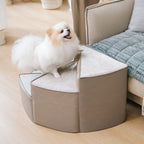 Luxe Water-repellent Faux Leather Removable Spiral Dog Stairs for Bed - StepEase