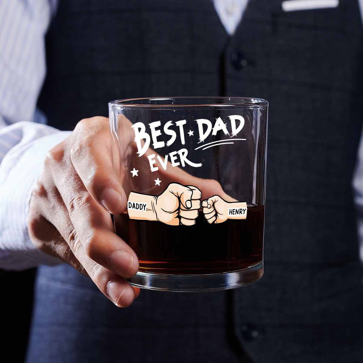 Best Dad - Personalized Whiskey Glass