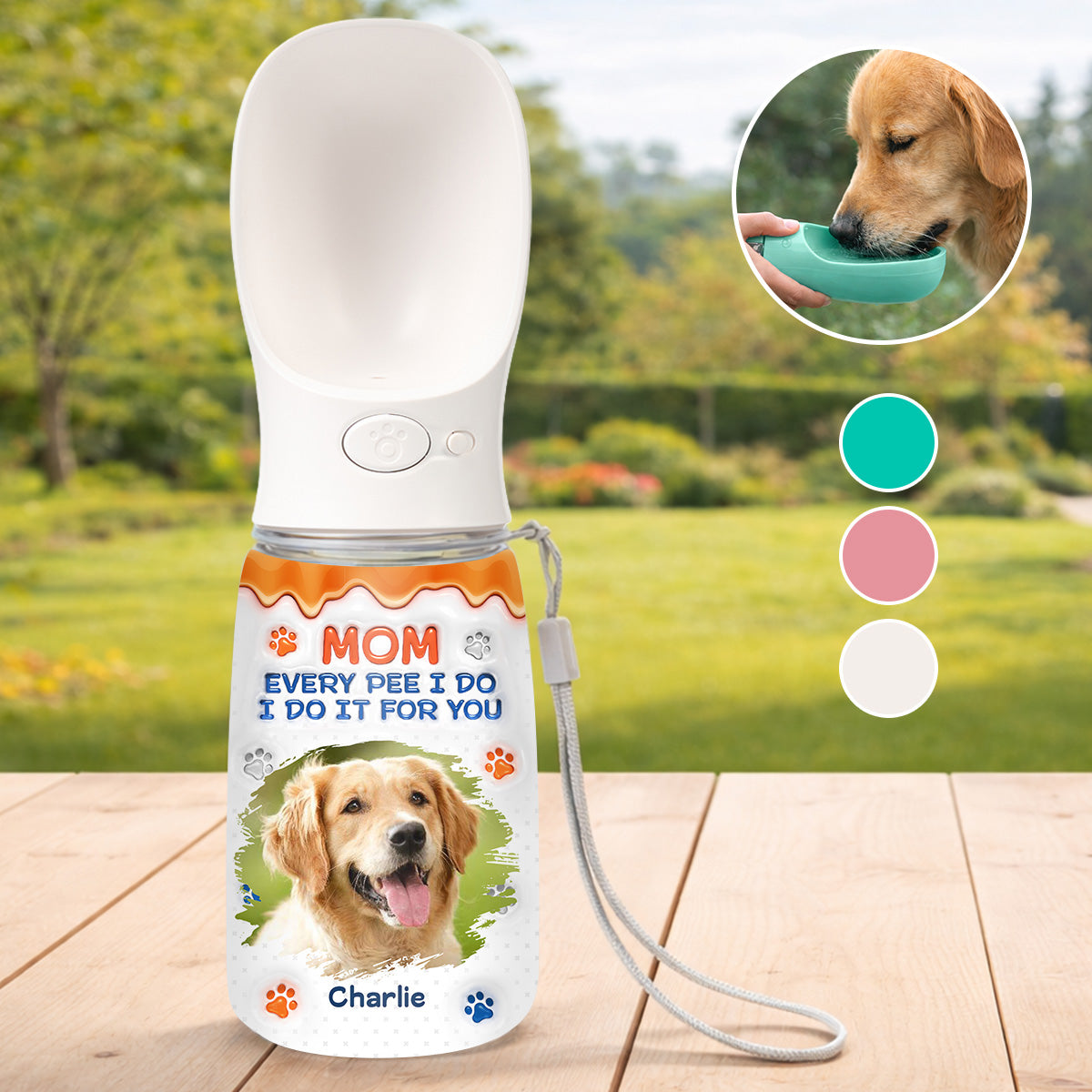 We Do It For You Photo - Personalized Pet Water Bottle With Drinking Feeder