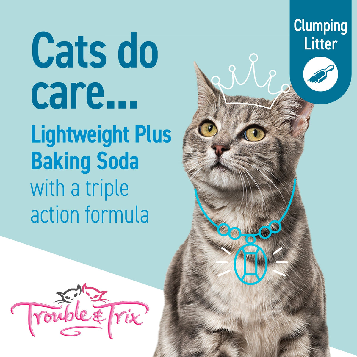 Trouble and Trix Lightweight Fresh Floral Clumping Cat Litter With Baking Soda