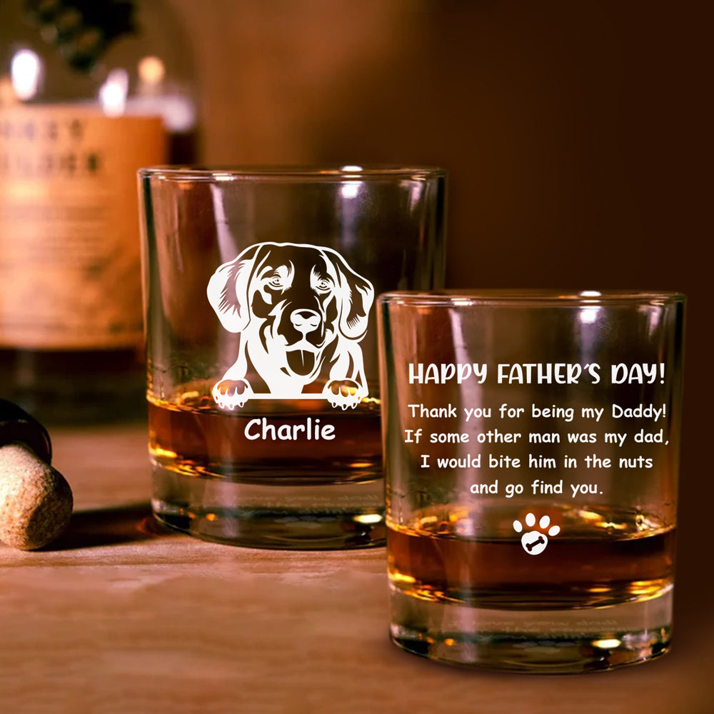 Thank You For Being My Daddy - Personalized Engraved Whiskey Glass