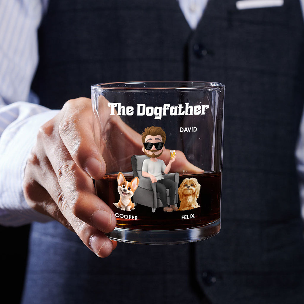 The Dogfather Version 2 - Personalized Whiskey Glass