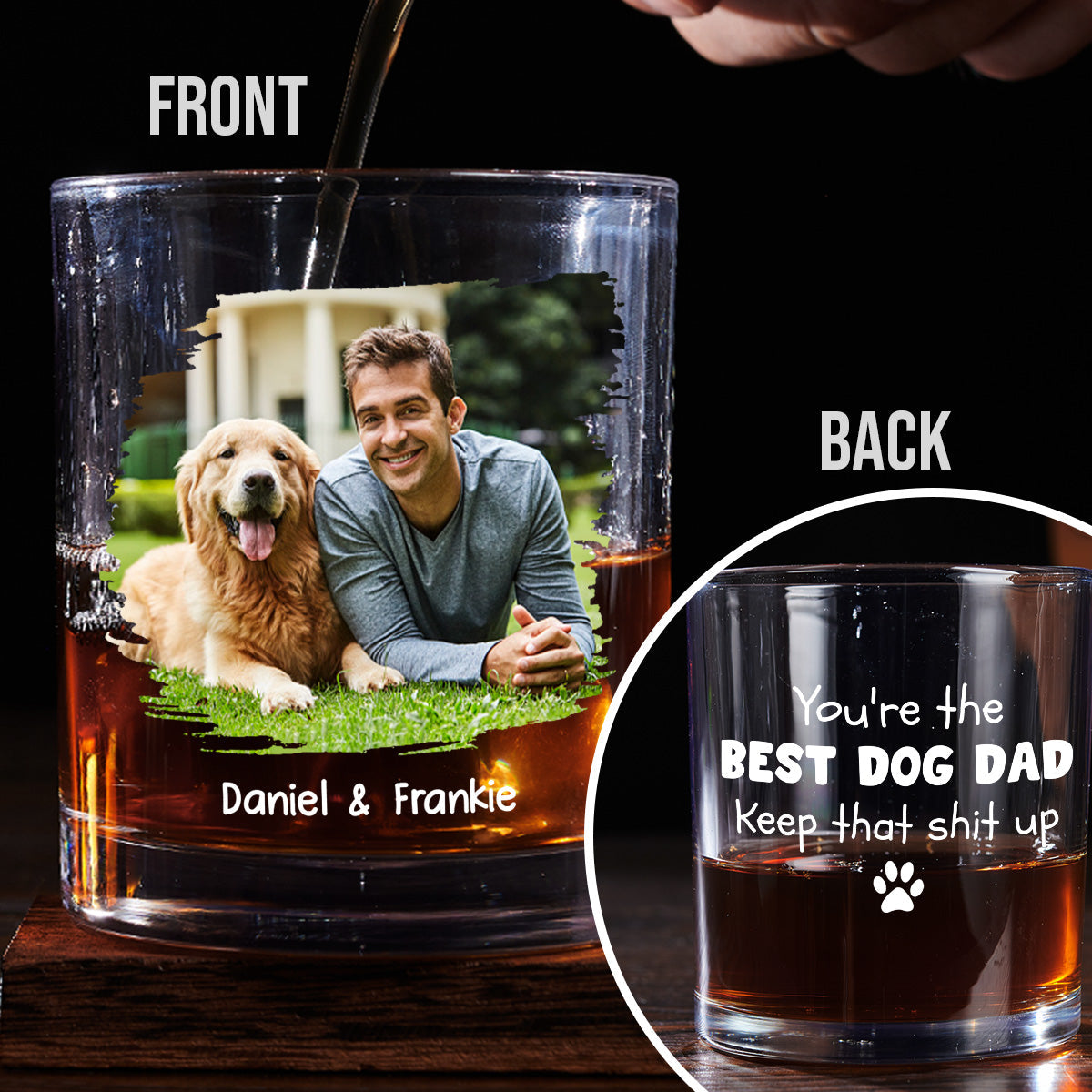 Keep That Shit Up Photo Ver - Personalized Whiskey Glass