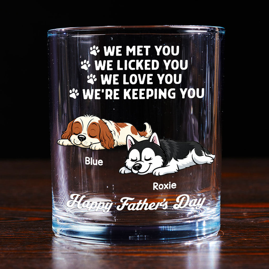 Retro Dog Sleeping Lick You - Personalized Whiskey Glass