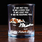 Retro Dog Sleeping Lick You - Personalized Whiskey Glass