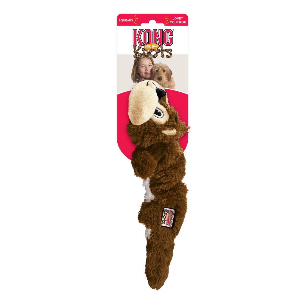 KONG Dog Toys Scrunch Knots Squirrel