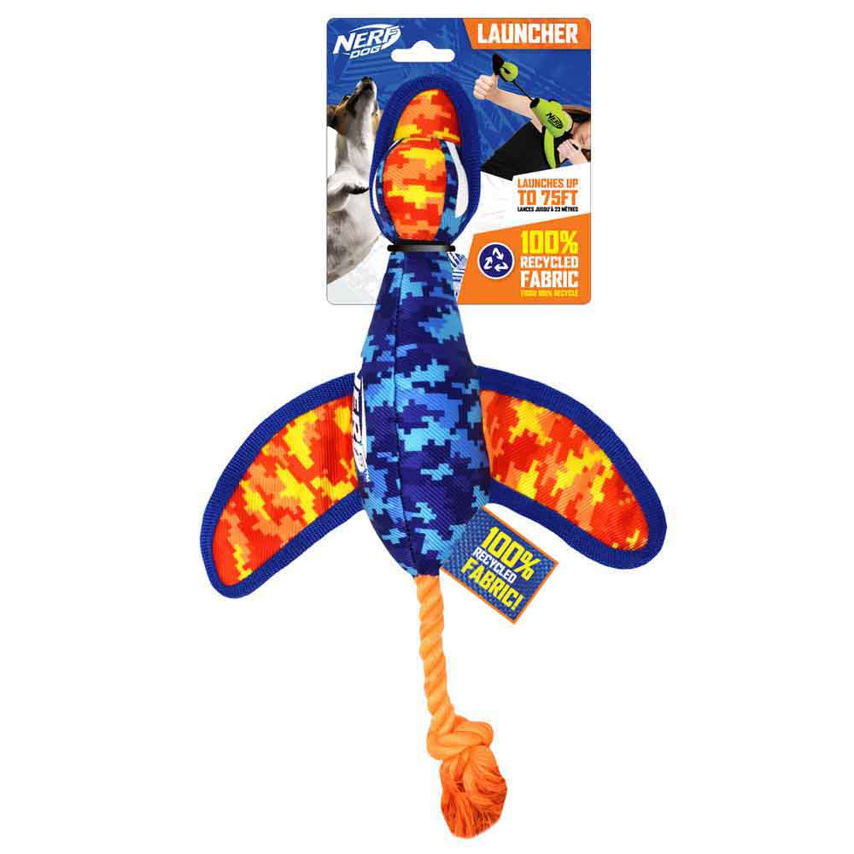 Nerf Grs Nylon Dog Toy - Crinkle Wing Launching Duck 40cm
