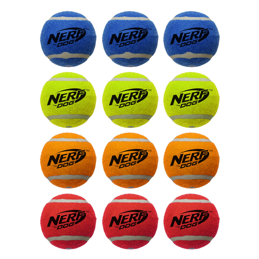 Nerf Dog Toy - Squeak Tennis Balls 6.25cm 12-Pack