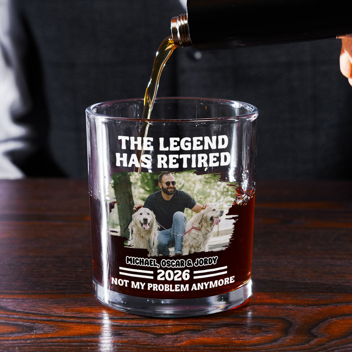 Not My Problem Dad Ver Photo - Personalized Whiskey Glass