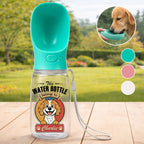 Retro Dog - Personalized Pet Water Bottle With Drinking Feeder