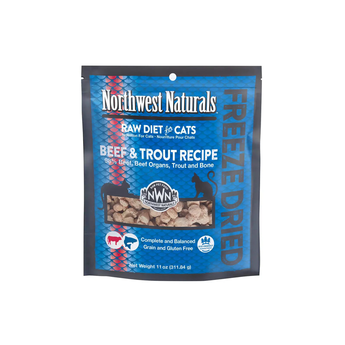 Northwest Naturals - Freeze Dried Diets For Cats - Beef & Trout Recipe