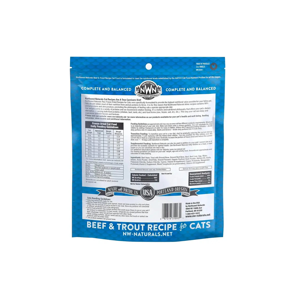 Northwest Naturals - Freeze Dried Diets For Cats - Beef & Trout Recipe
