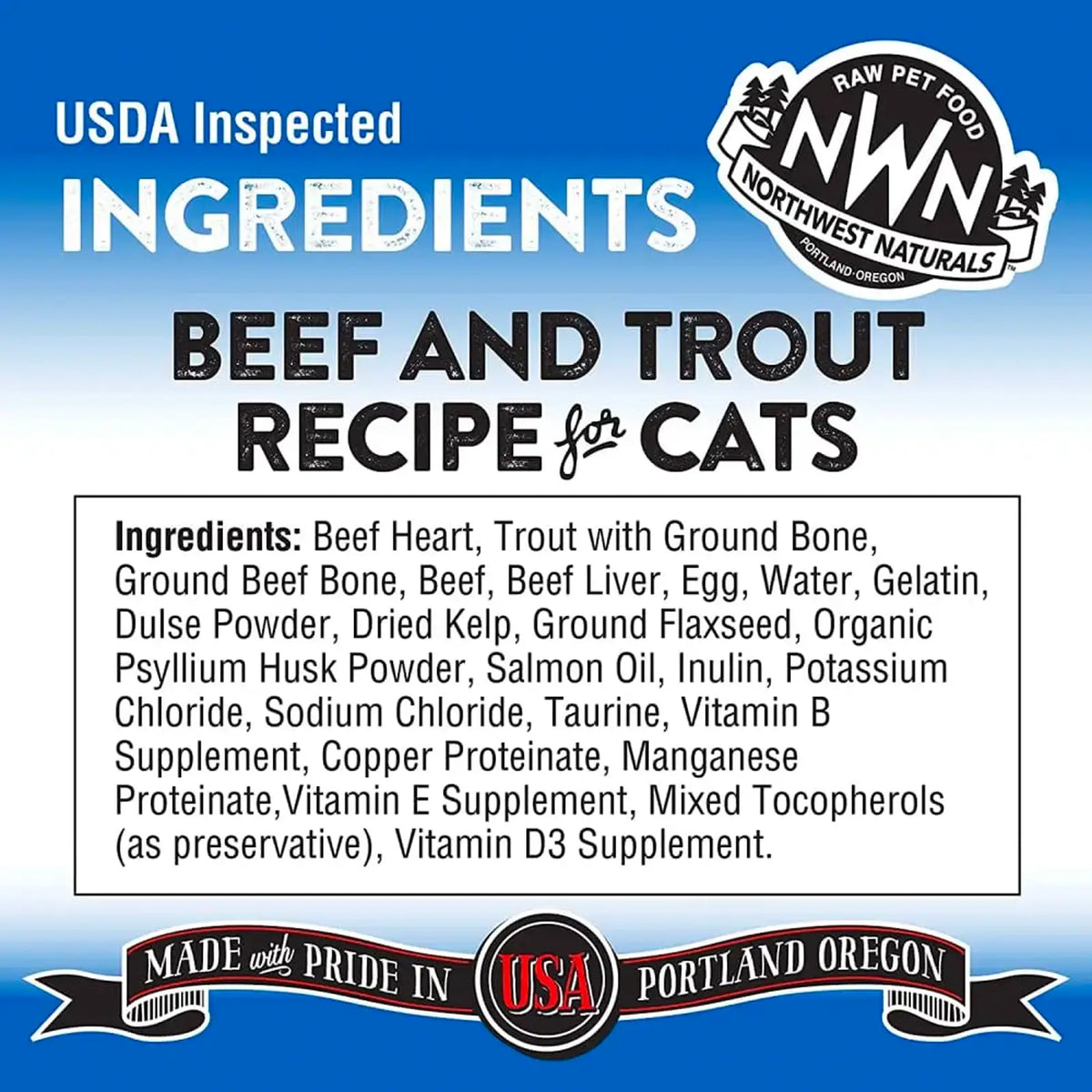 Northwest Naturals - Freeze Dried Diets For Cats - Beef & Trout Recipe