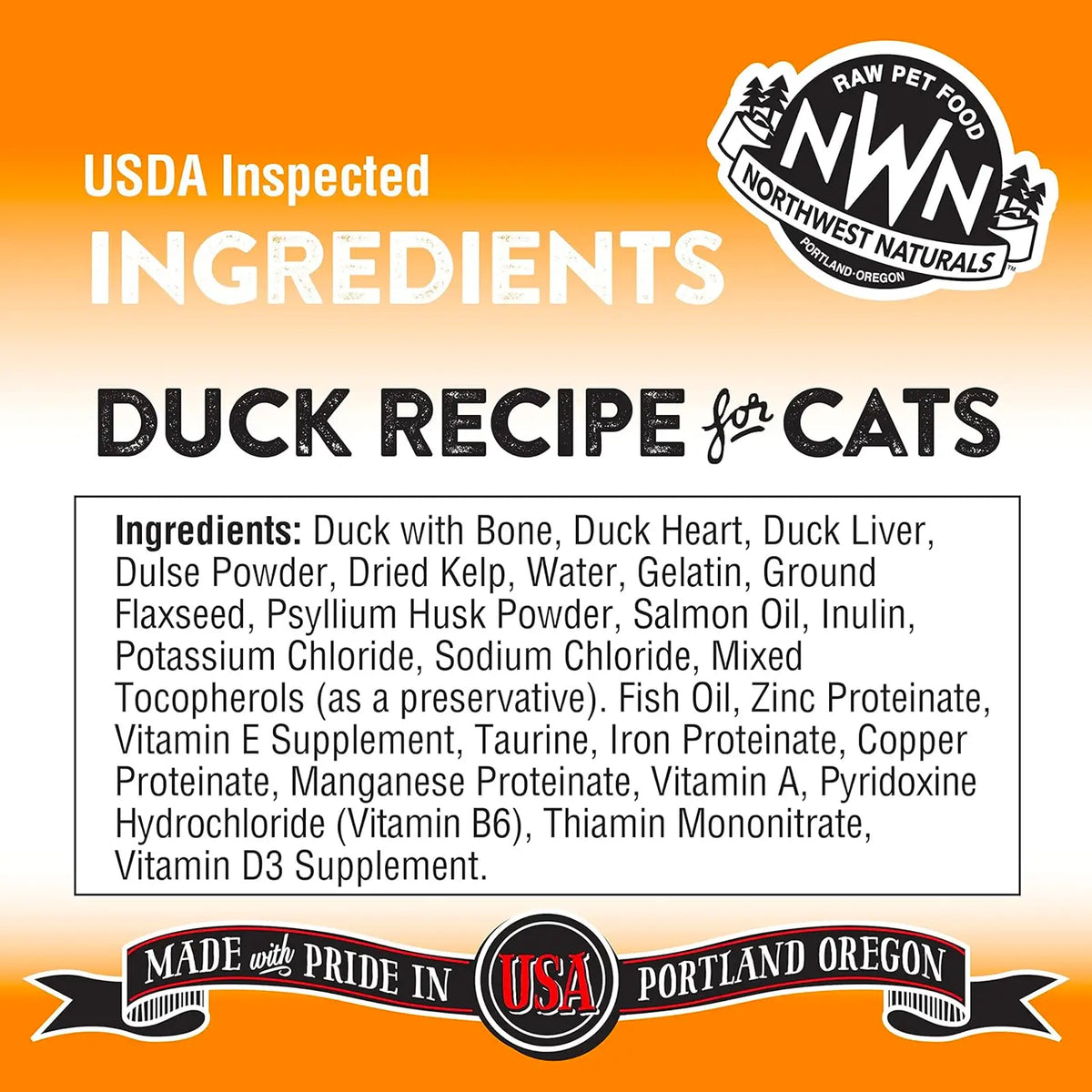 Northwest Naturals Freeze Dried Diets for Cats - Duck Recipe