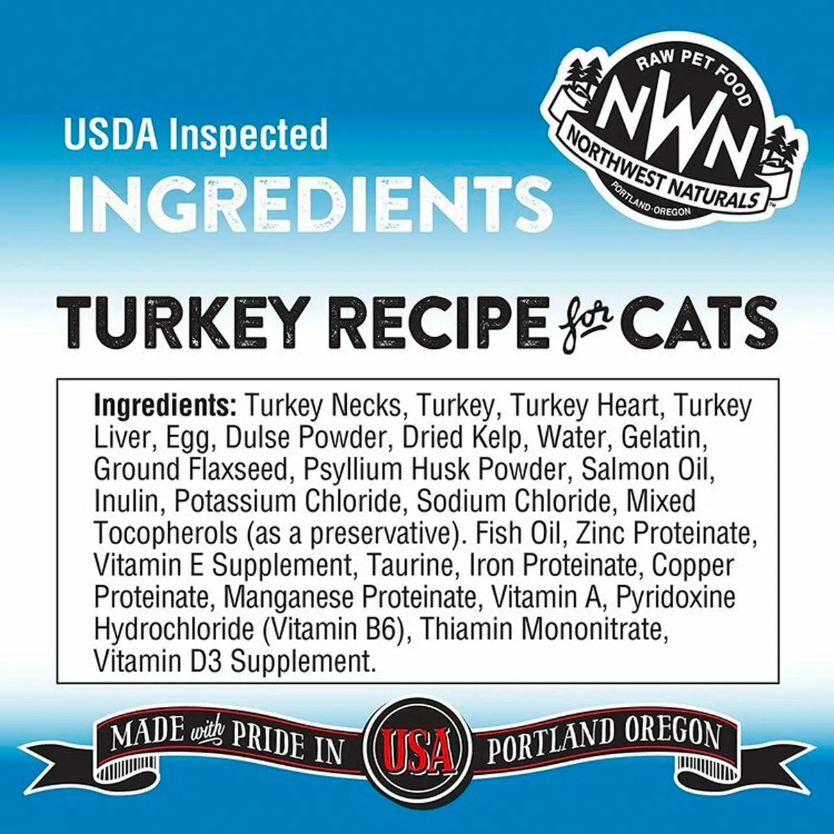 Northwest Naturals Freeze Dried Diets for Cats - Turkey Recipe