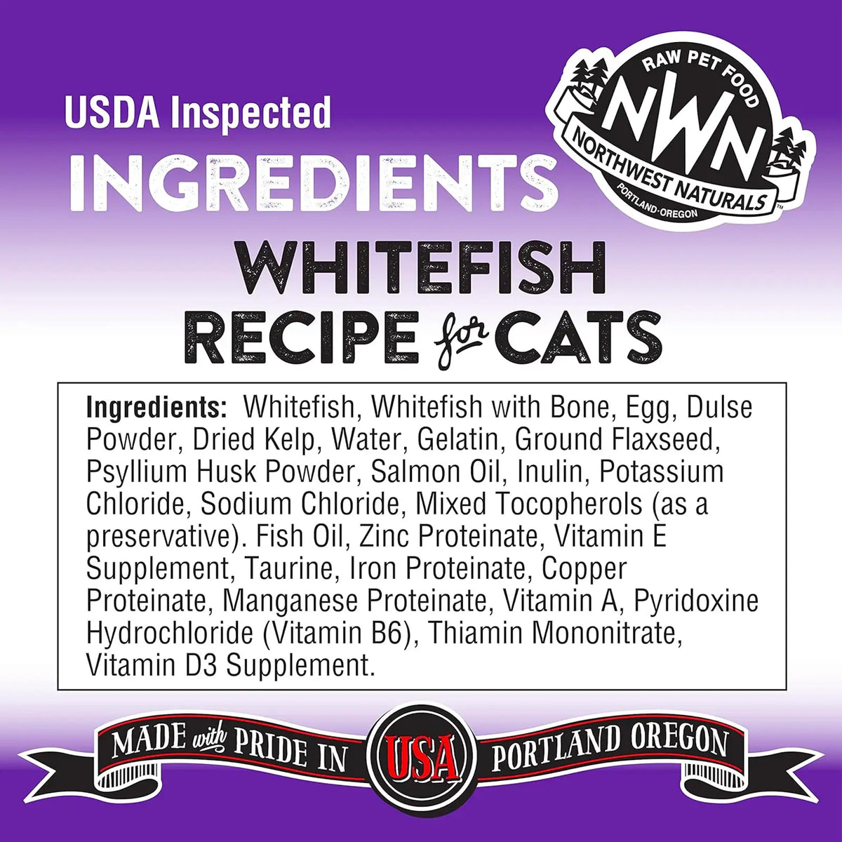 Northwest Naturals Freeze Dried Diets for Cats - Whitefish Recipe