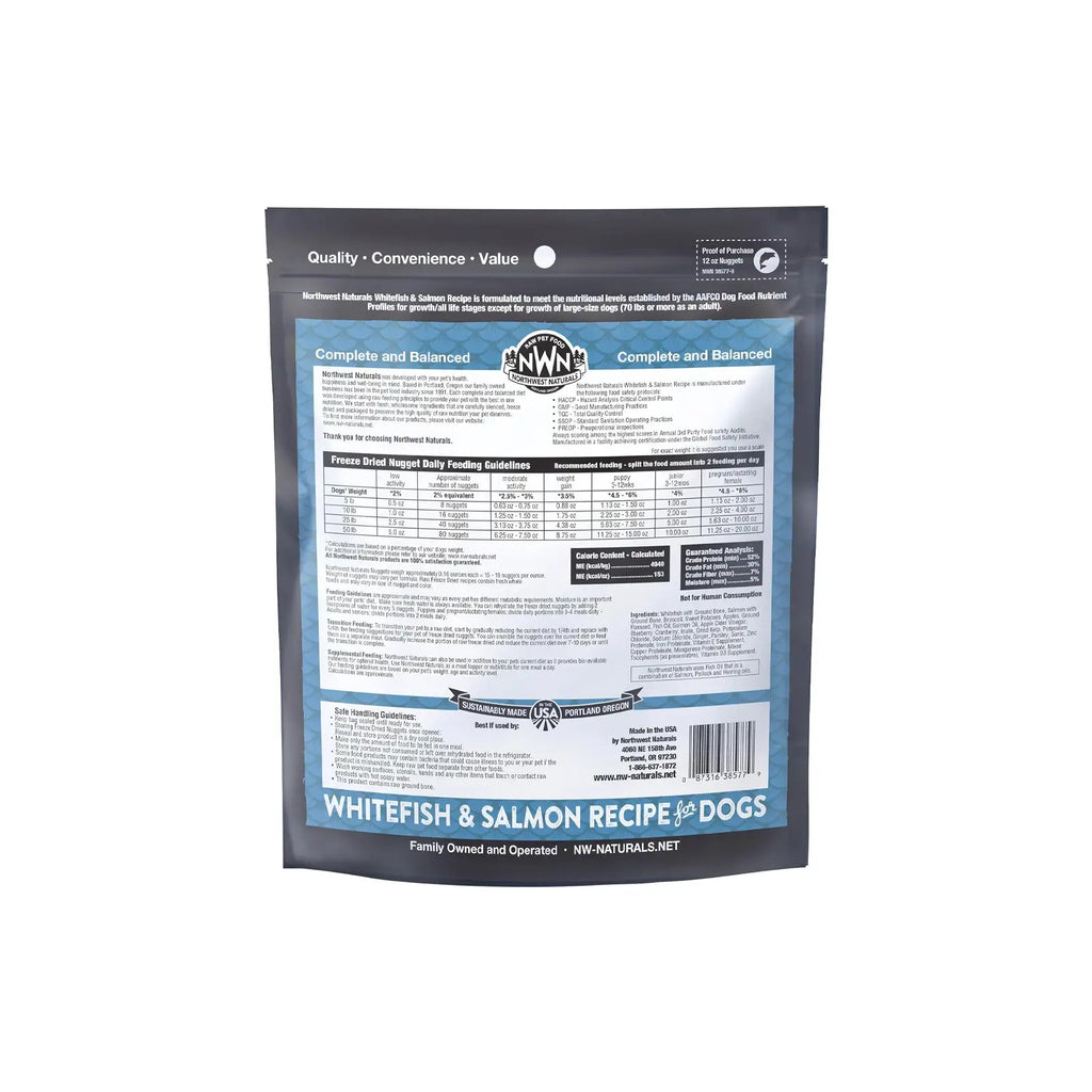 Northwest Naturals Freeze Dried Diets for Dogs - Whitefish and Salmon Recipe