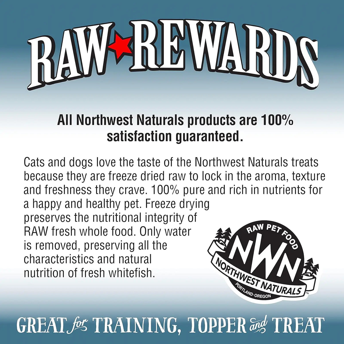 Northwest Naturals Raw Rewards Freeze Dried Treats for Dogs and Cats - WhiteFish 70g