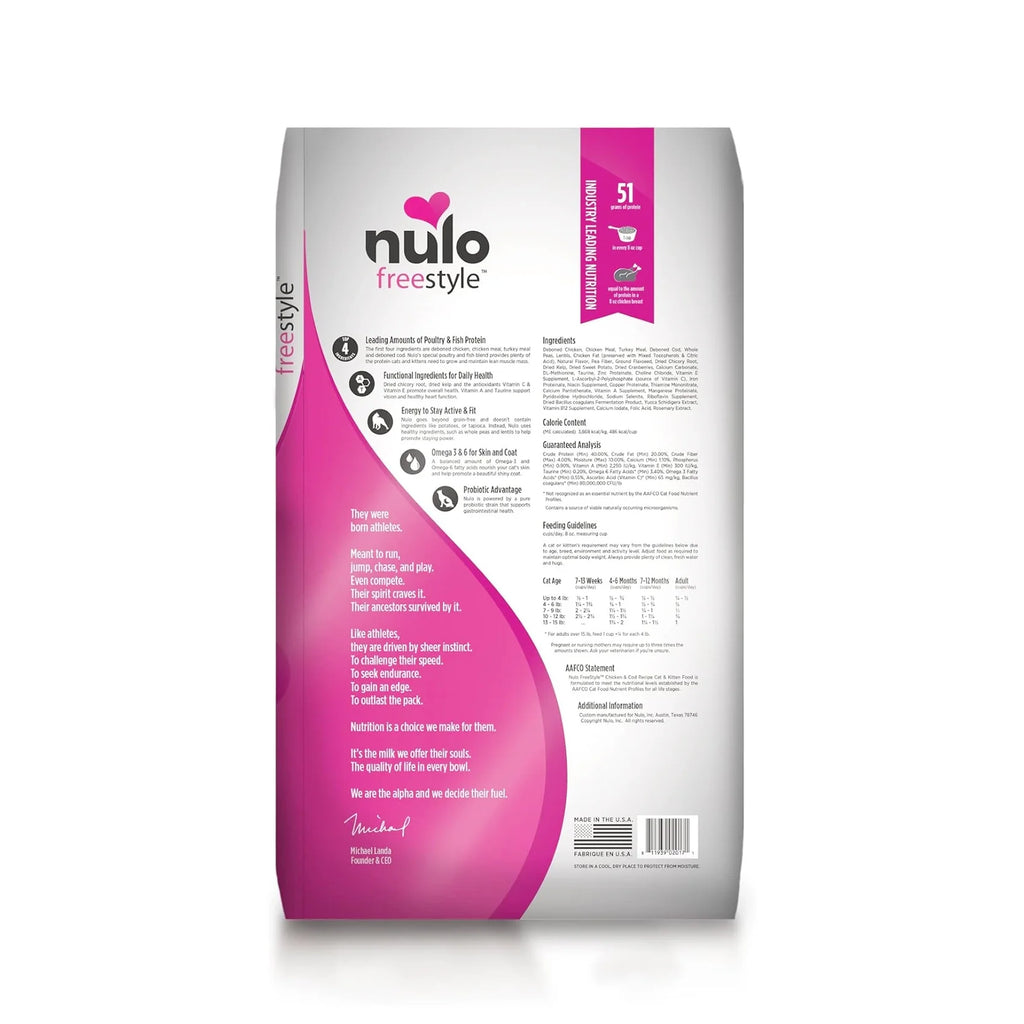 Nulo FreeStyle Grain Free Cat Food - Chicken & Cod Recipe for Kittens & Adults