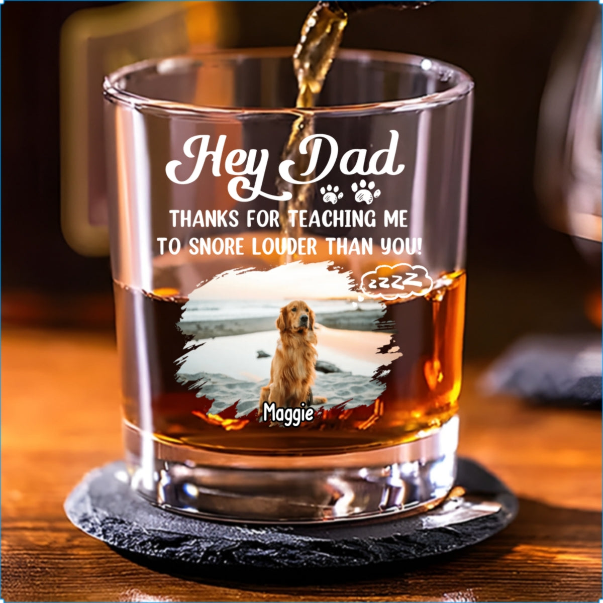 You Taught Me This Photo - Personalized Whiskey Glass