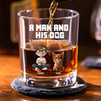 A Man And His Dogs - Personalized Whiskey Glass